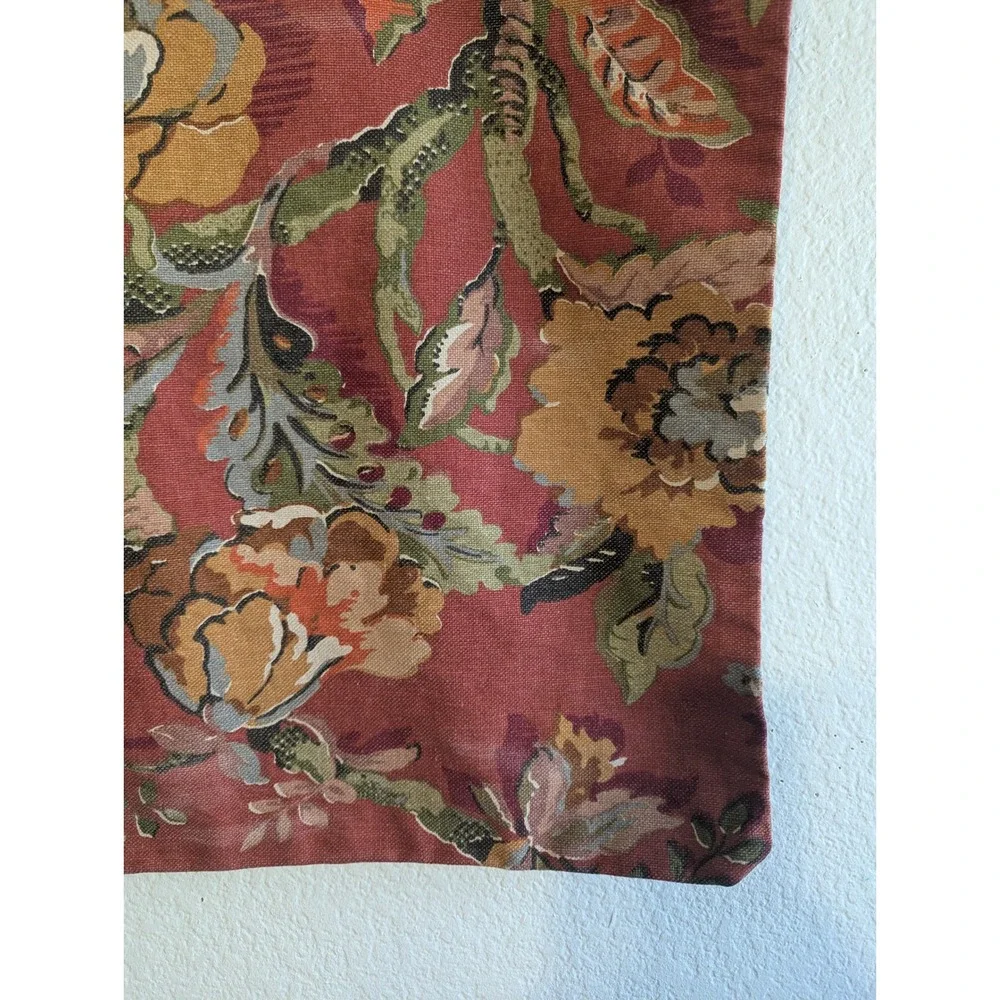 Pottery Barn Vanessa Floral Pillow Cover Red Sage Green 24x24 Square Euro Sham